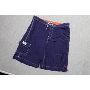 Vintage Polo Ralph Lauren Board Shorts Mens Medium Blue Swim Trunks Cargo